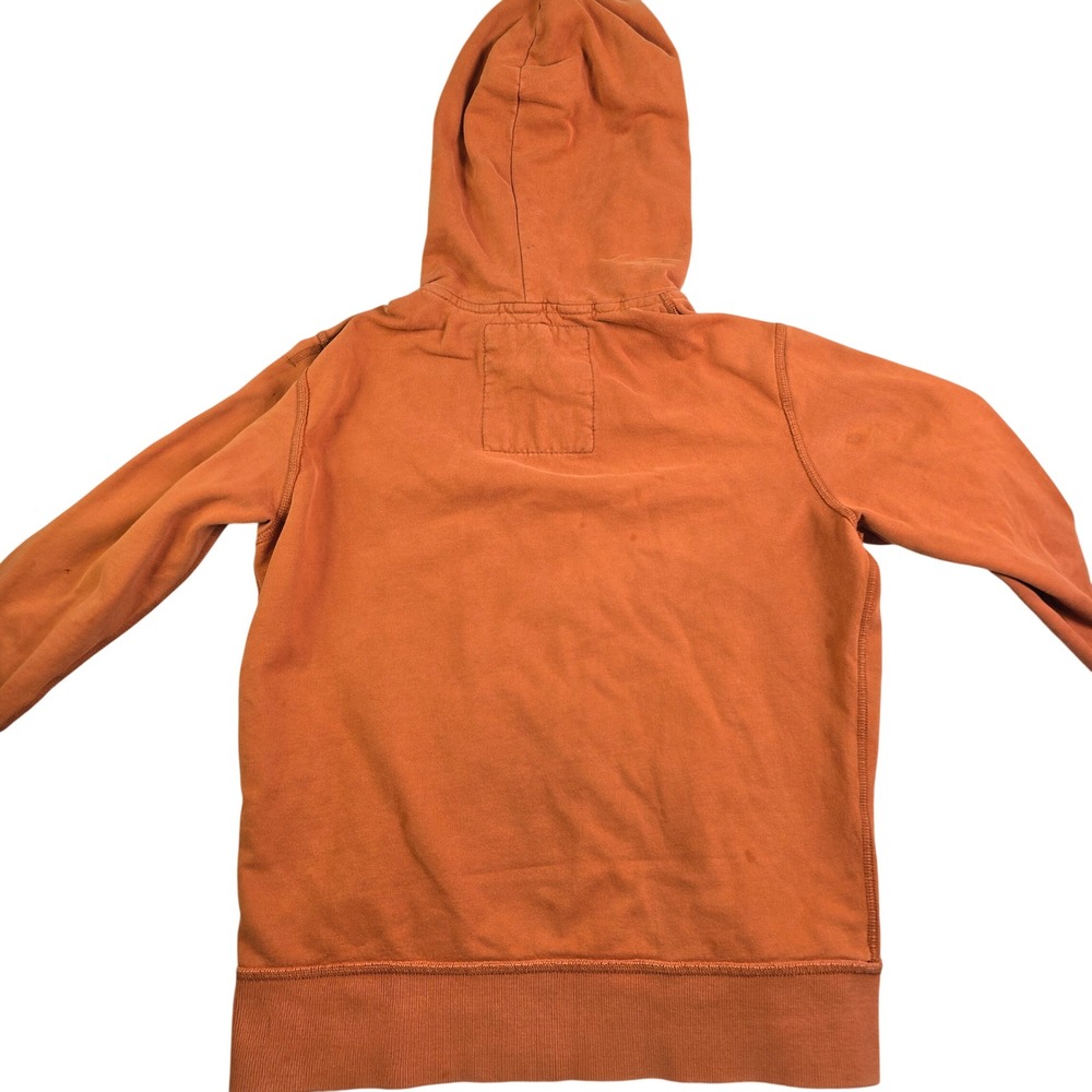 Vintage Y2K Fit American Eagle Hoodie Men Medium Orange Full Zip Distressed Hobo - Picture 14 of 16